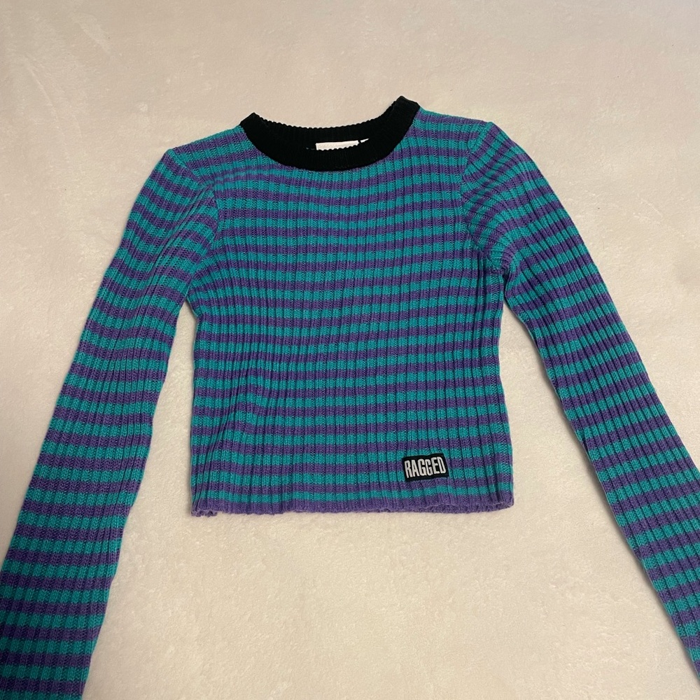 ragged longsleeve stripe knit top